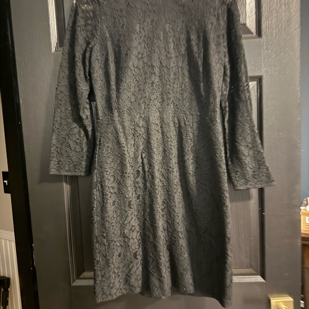 J. Crew Black Long Sleeve Lace Dress